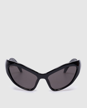 Balenciaga Чорні сонцезахисні окуляри Hamptons Cat з логотипом 773470T0007