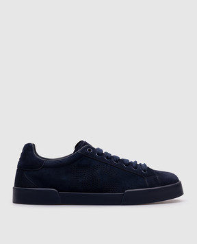 Dolce&Gabbana Синие замшевые кроссовки с логотипом DG CS2324A9T67