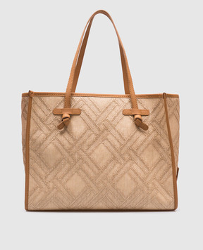 Gianni Chiarini Бежева плетена сумка-тоут Marcella з логотипом BS6850CAPRI
