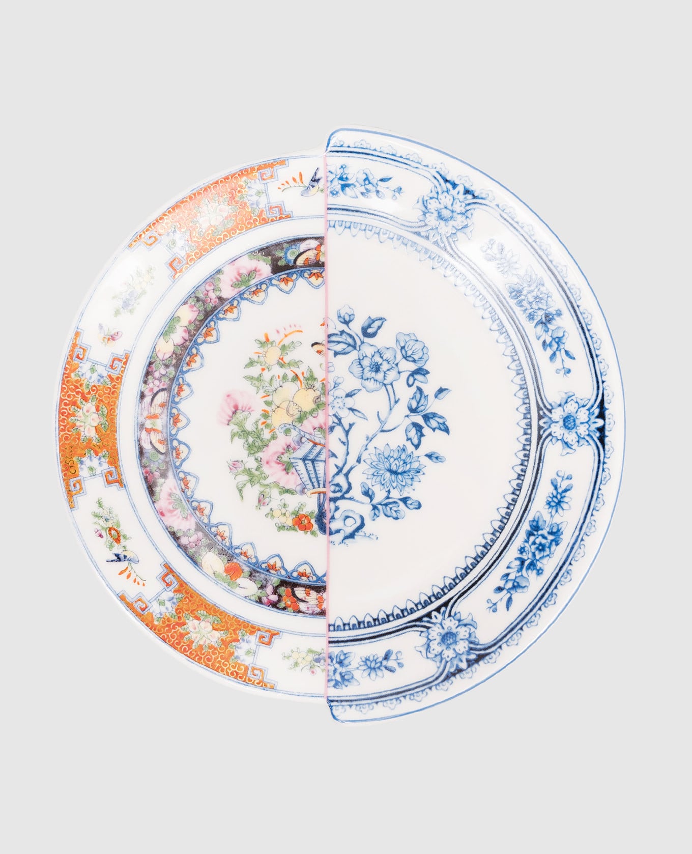 

Белое фарфоровое блюдце Zobeide в принт, Белый, Посуда