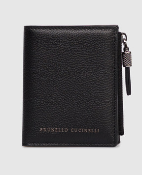 Brunello Cucinelli Черный кожаный портмоне с логотипом MWEIM2718