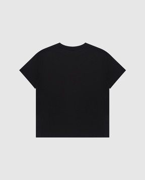 Dolce&Gabbana Дитяча чорна футболка з кристалами L5JTNKG7N6B812+