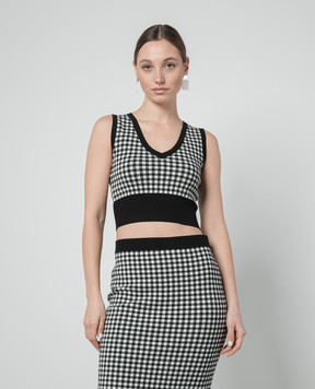 Max Mara Чорний топ Veleno в клітинку VELENO