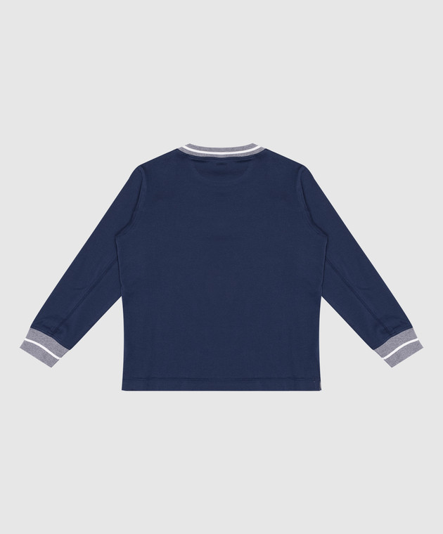 Brunello Cucinelli Детский синий лонгслив с принтом B0B13T164C изображение 2