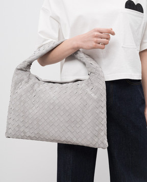 Bottega Veneta Сіра шкіряна сумка-хобо Hop 796262V1QE3