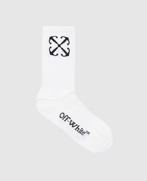 Off-White Білі шкарпетки з візерунком емблеми Arrow OWRA039C99KNI001