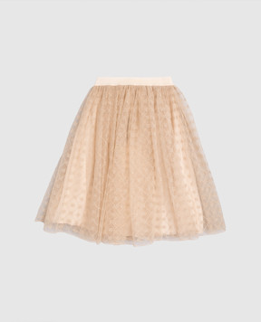 Dolce&Gabbana Дитяча бежева спідниця з логотипом DG L55I00FLSLY