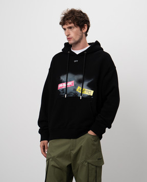 Off-White Черные худи с принтом OMBB085F24FLE00R