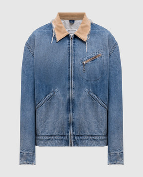 Maison Margiela Синя джинсова куртка з ефектом потертості S50AM0636S30383