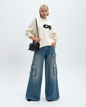 Off-White Синие джинсы карго с логотипом OWYB019F24DEN002