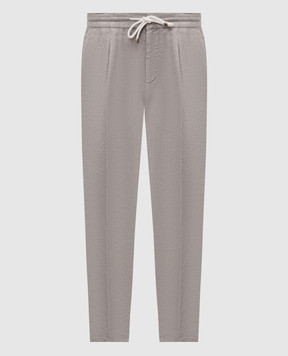 Brunello Cucinelli Серые брюки из льна M243DE1710
