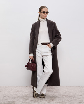 Brunello Cucinelli Білий светр з кашеміру та шовку в паєтки M73539914