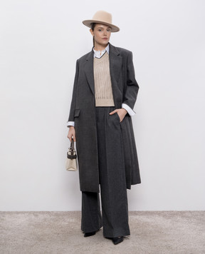 Brunello Cucinelli Бежевый ажурный жилет с цепочкой мониль MSB582002