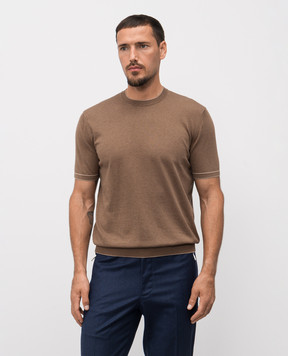 Bertolo Cashmere Коричнева футболка 902204002056
