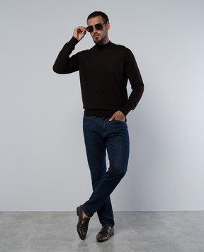 Stefano Ricci Коричневий джемпер з кашеміру і шовку K606125L10F24302