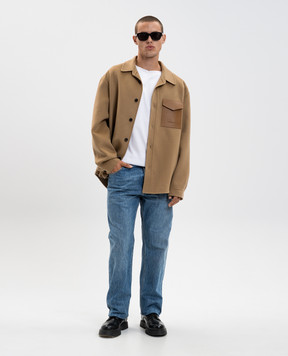 Mackage Коричнева куртка EMMANUEL з вовни в стилі сорочки EMMANUEL