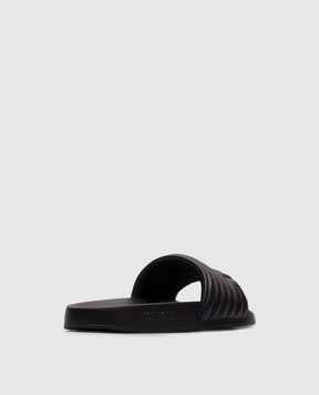 Tom Ford Черные кожаные шлепанцы с логотипом J1519ICL115N