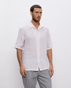 Brunello Cucinelli Бежевая рубашка из льна MM6840615