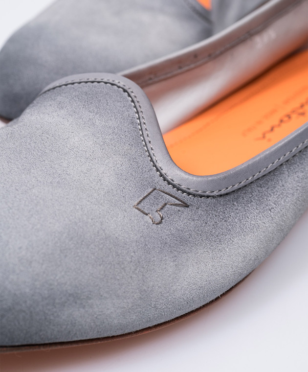 Santoni Блакитні балетки Andrea з нубуку WUAY71013SA5SAEA зображення 5