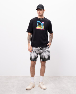 Palm Angels Серые шорты в принт PMCB058S25FAB002