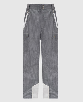 Brunello Cucinelli Серые горнолыжные брюки из шерсти в полоску M421MKP05