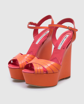 Brian Atwood Помаранчеві шкіряні босоніжки AXELSTEF
