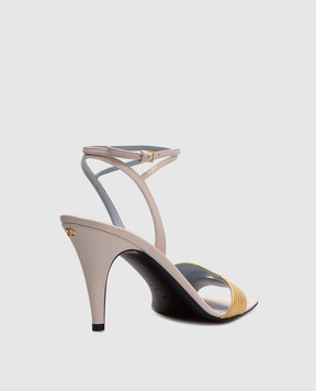 Valentino Бежевые кожаные босоножки FOLIEFOLIAGE 6W0S0MH5TVF