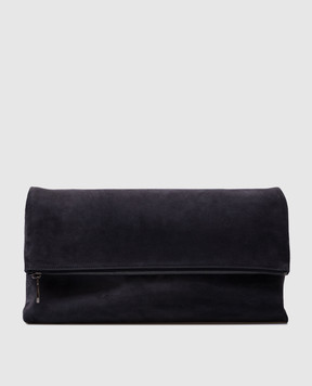Brunello Cucinelli Синя замшева сумка Essence з ланцюжком моніль MBDLD2748P
