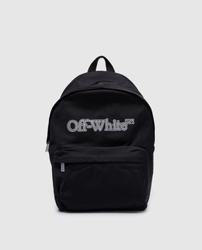 Off-White Чорний рюкзак з принтом логотипа OBNB001F24FAB001