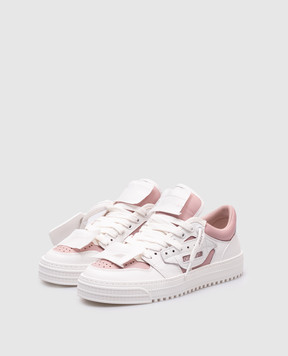 Off-White Рожеві комбіновані кросівки Low 3.0 Off Court з логотипом OWIA28ES25LEA003