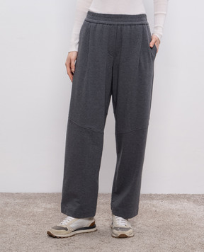 Brunello Cucinelli Серые меланжевые штаны MH827HP599