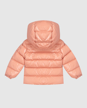 Moncler ENFANT Дитяча рожева пухова куртка з нашивкою логотипа K29511A00013597Z8