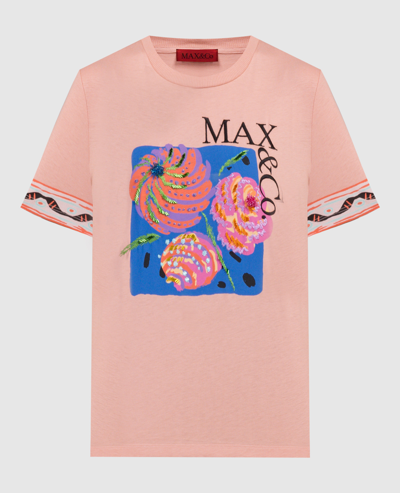 CALIBRI pink t-shirt with print and embroidery