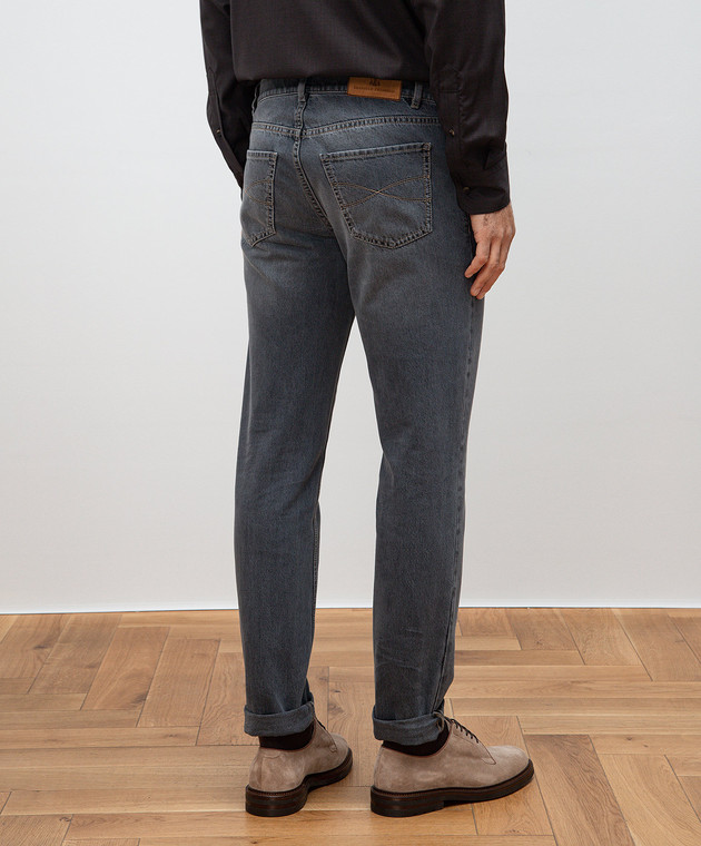 Brunello Cucinelli Серые джинсы с логотип патч M240PD3210 изображение 4