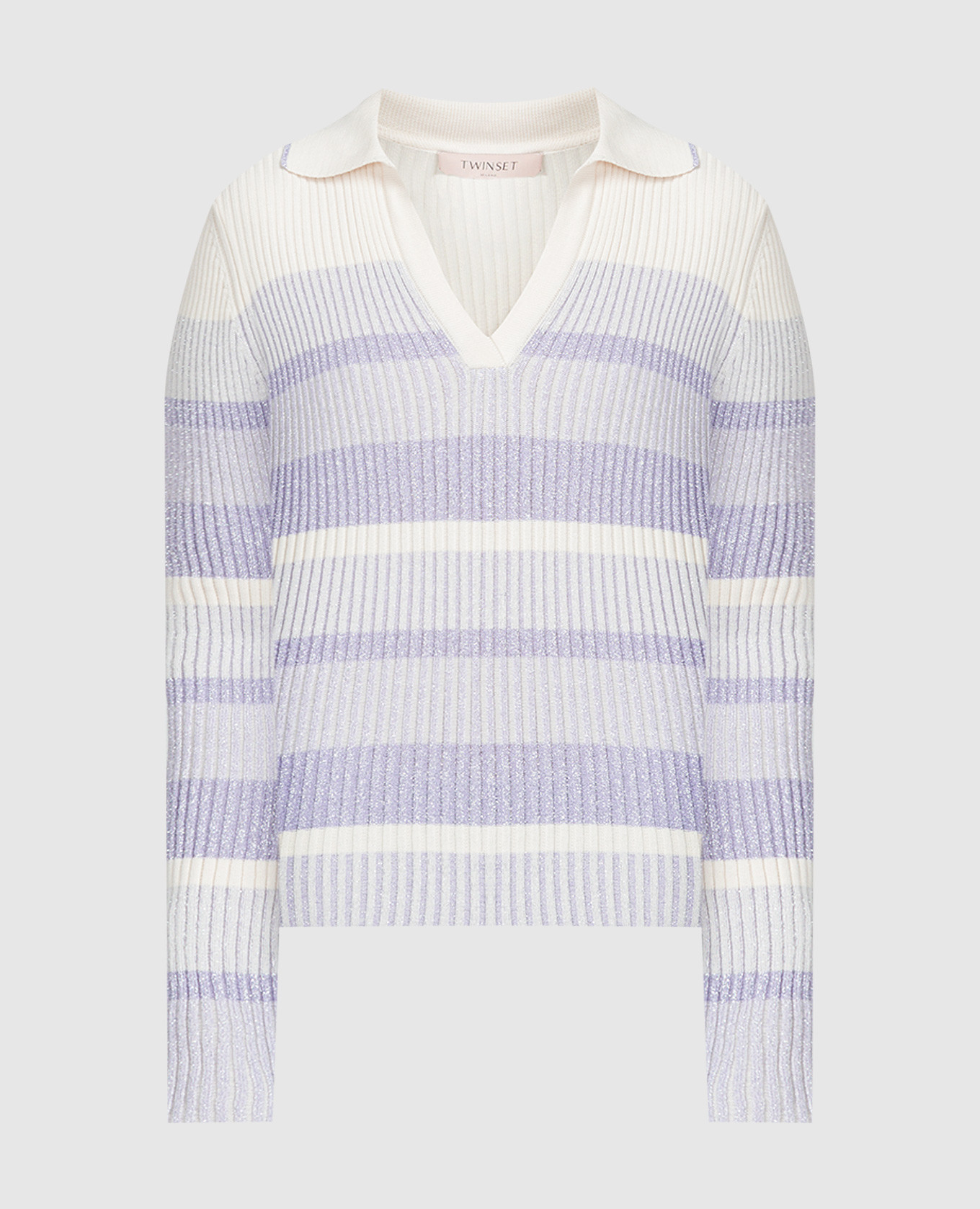 Фиолетовый пуловер с люрексом