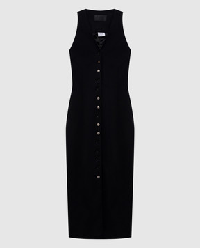 Vetements Чорна сукня міді з вовни WH76TD400B