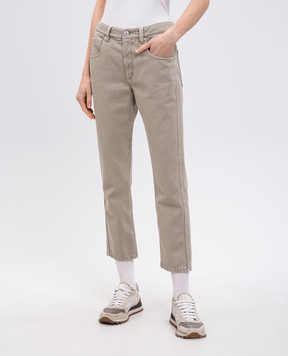Brunello Cucinelli Зеленые джинсы с логотип патч M0H81P5847