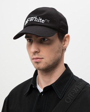 Off-White Черная кепка с фактурной вышивкой логотипа OMLA049C99FAB001
