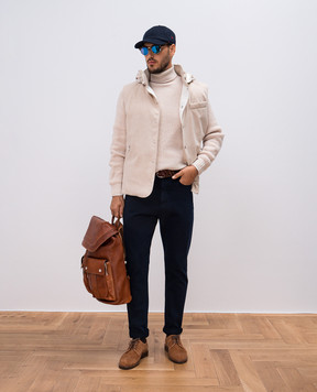 Brunello Cucinelli Бежевый пуховый жилет из шерсти MM4631775