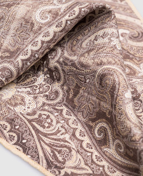 Brunello Cucinelli Двухсторонний платок-паше из шелка в принт MR8880091