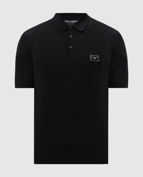 Dolce&Gabbana Черное поло из шерсти с логотипом GXO38TJCVC7