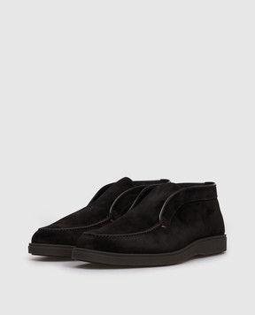 Santoni Черные замшевые дезерты на меху MGDG17823SMOAGEX