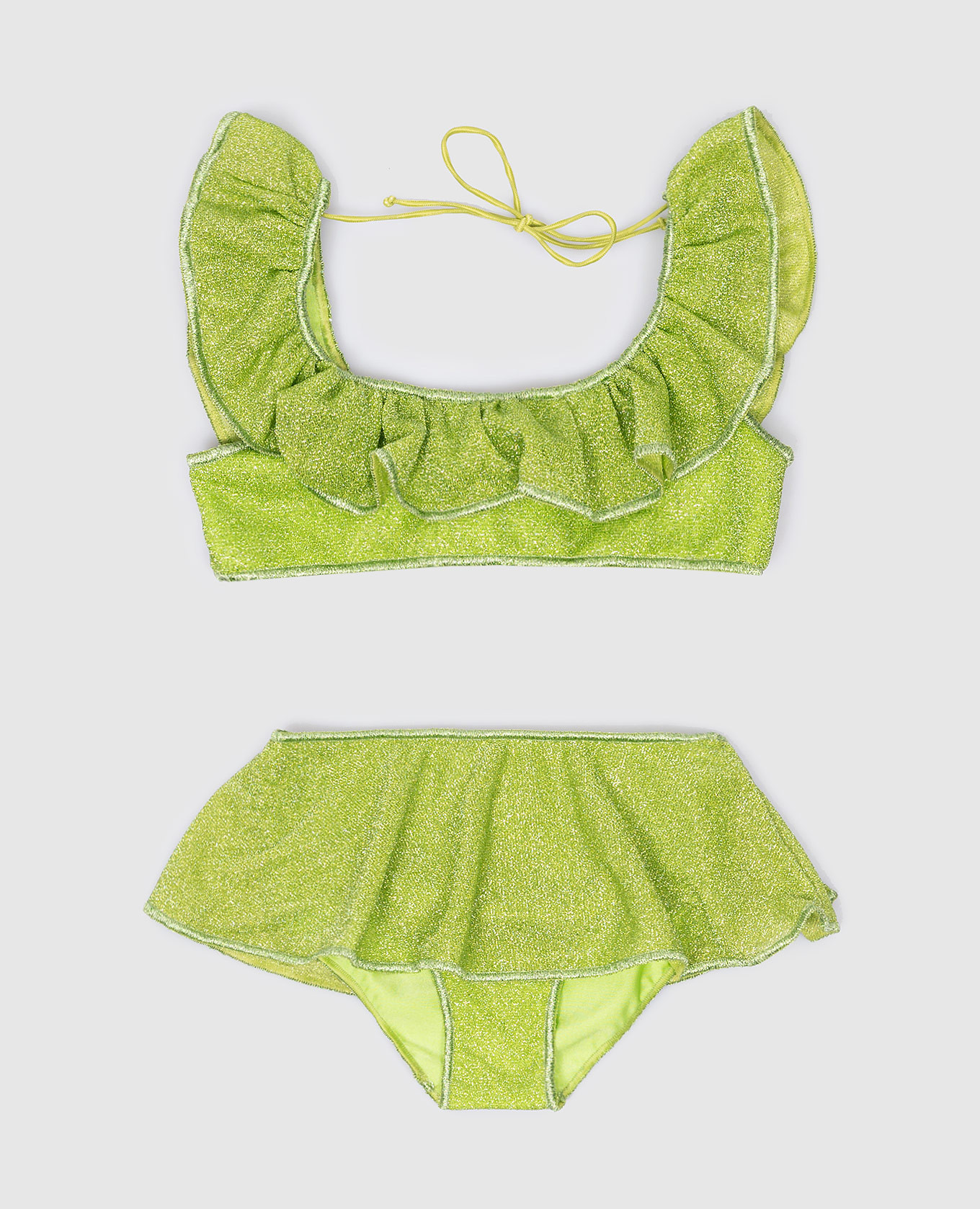 Children's green swimsuit OSEMINI LUMIERE TWO PIECE VOILE with lurex