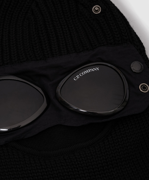 C.P. Company Чорна балаклава з вовни з окулярами MAC301A005509A зображення 4