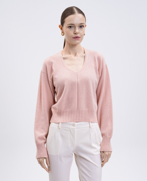Twinset Рожевий пуловер з кашеміру та вовни 252TP3493