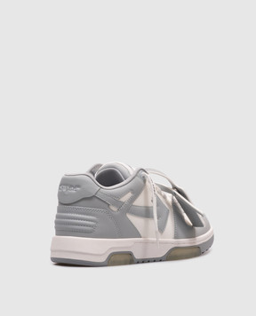 Off-White Сірі шкіряні кросівки Out Of Office OWIA259C99LEA006
