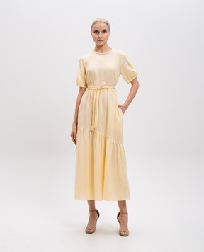 Peserico Жовта сукня максі з льону S02163A02600