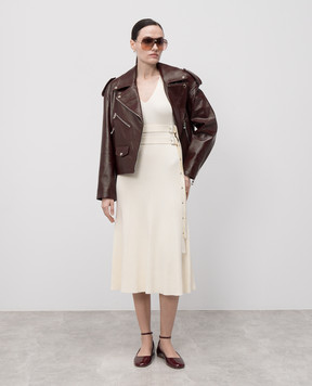 PROENZA SCHOULER Бежева сукня міді Madeline в рубчик R2527249KY349