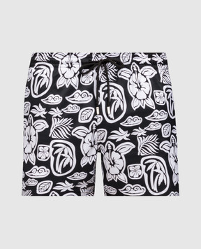 Vilebrequin Черные шорты для плавания Tahiti Turtles MSOAF501