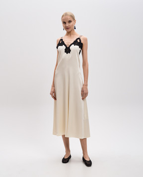 Jil Sander Біла сукня міді з мереживом J02CT0468J76018